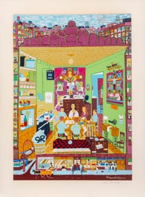 Ralph Fasanella, Family Supper, Screenprint on Arches Paper