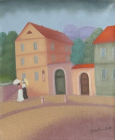 Branko Bahunek, Dubrovnik Scene II, Oil on Canvas
