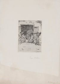 Eugen von Kahler, Family in House, Etching