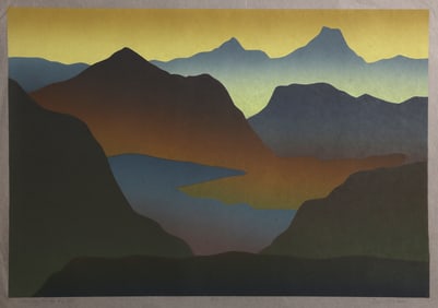 Tom Salvatore Fricano, Valley Vista No III, Etching with Aquatint on thin laid paper