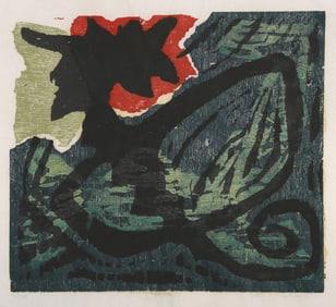 Katherine Winckler, Sleipnir, Woodcut on Japon