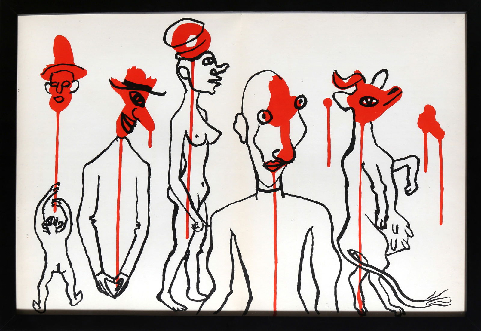 Alexander Calder, Les Gueules Degoulinantes, Lithograph: Artist: Alexander Calder, American (1898 - 1976) Title: Les Gueules Degoulinantes Portfolio: Derriere Le Miroir Year: 1966 Medium: Lithograph Size: 15 x 22 in. (38.1 x 55.88 cm) Frame Size: 16.25 x 23
