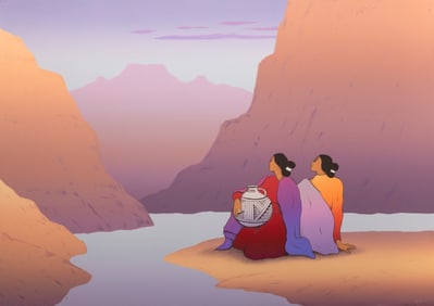 RC Gorman, Women from Salt River, Lithograph