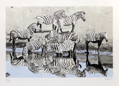 Fran Bull, Zebras 2, Screenprint