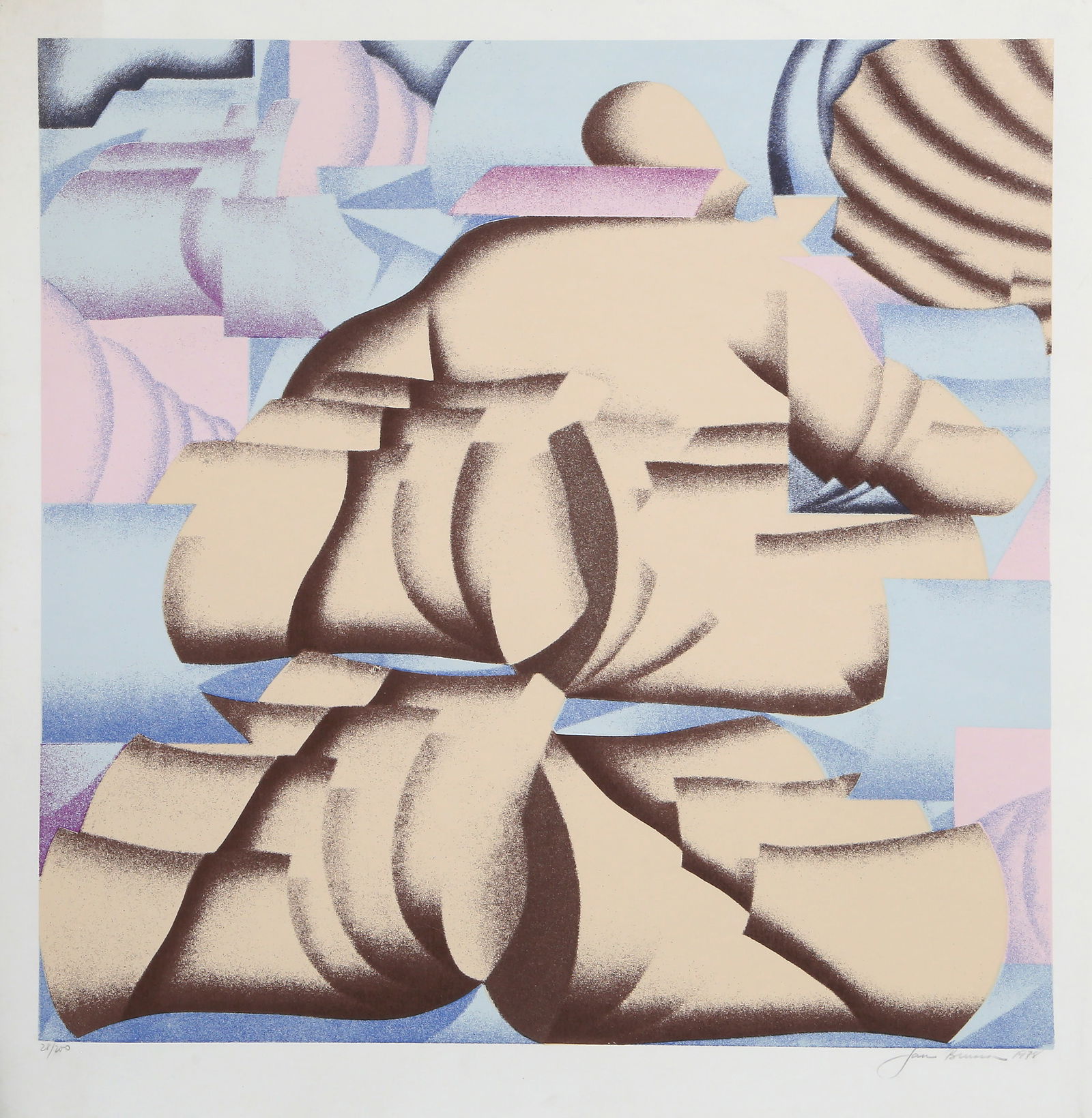 Jack Brusca, Fallen Columns, Screenprint (1 of 4)