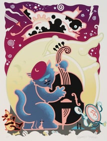 Daniel Pelavin, Cat and the Fiddle, Screenprint on Rives BFK