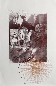 Ron Baird, Blood Line II, Monoprint Screenprint with hand coloring