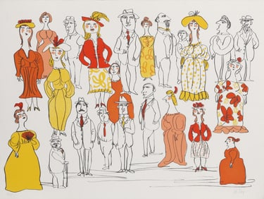 William Steig, Family Reunion, Lithograph on Arches