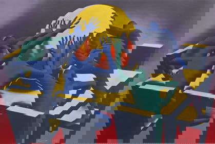 Mark Kostabi, Earth Inc., Screenprint