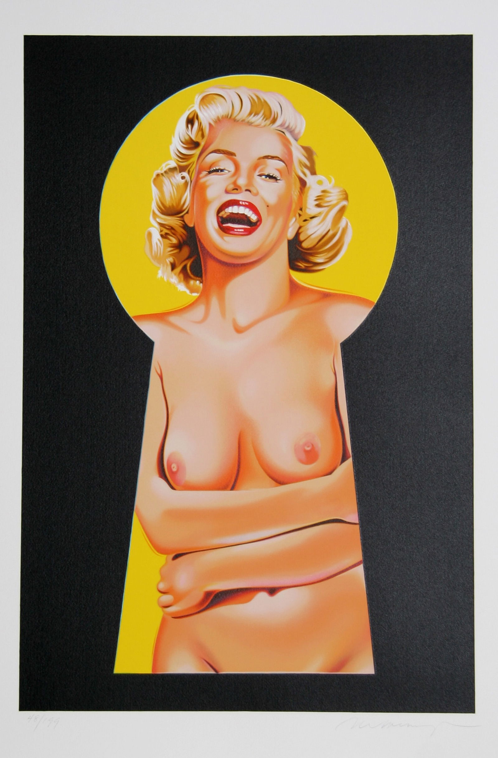 Mel Ramos, Peek a Boo Marilyn 3, Lithograph (1 of 1)