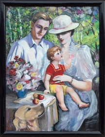 Erik Freyman, Happy Family, Acrylic on canvas