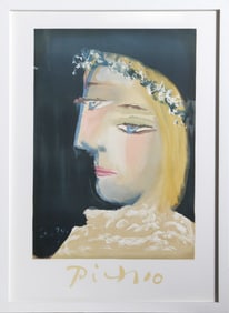 After Pablo Picasso, Femme a la Robe, Blanche Couronee de Fleurs, Lithograph