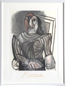 After Pablo Picasso, Femme Assise a la Robe Grise, Lithograph