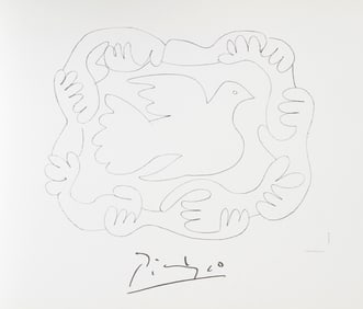 After Pablo Picasso, Etude de Mains et Colombe, Lithograph