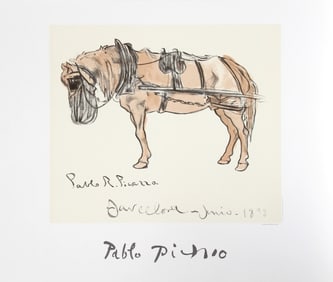 After Pablo Picasso, Cheval Attele, Lithograph