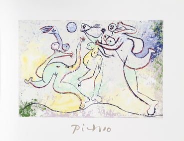 After Pablo Picasso, Trois Femmes Jouant au Ballon sur la Plage, Lithograph