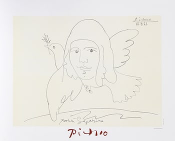 After Pablo Picasso, Pour Youri Gagarine, Lithograph