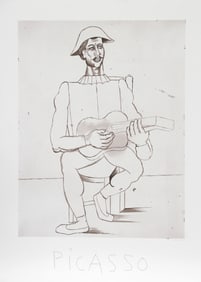 After Pablo Picasso, Arlequin Moustachu a la Guitare, Lithograph