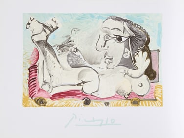 After Pablo Picasso, Nu Couche a l'Oiseau, Lithograph