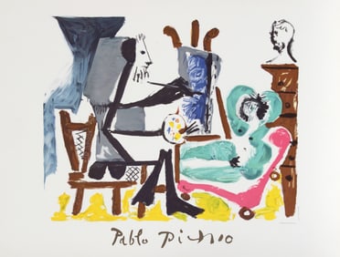 After Pablo Picasso, Le Peintre et Son Modele, Lithograph