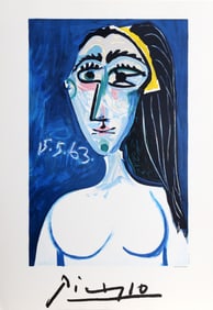 After Pablo Picasso, Buste de Femme Nue Face (Jacqueline Roque), Lithograph
