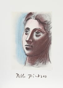 After Pablo Picasso, Portrait de Femme a Trois Quart Gauche, Lithograph