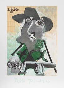 After Pablo Picasso, Portrait d'Homme au Chapeau, Lithograph