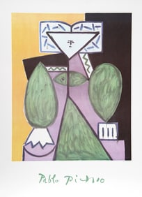 After Pablo Picasso, Femme en Vert et Mauve, Lithograph