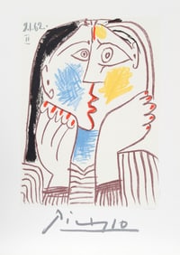 After Pablo Picasso, Tete Appuyee sur les Mains II, Lithograph
