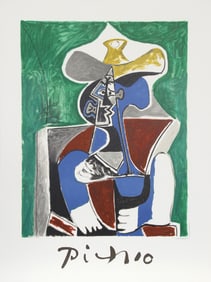 After Pablo Picasso, Buste au Chapeau Jaune et Gris, Lithograph