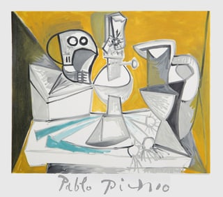 After Pablo Picasso, Tete de Morte, Lampe Cruches et Poireaux, Lithograph