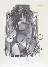 After Pablo Picasso, Femme Assise dans un Fauteuil Tresse, Lithograph