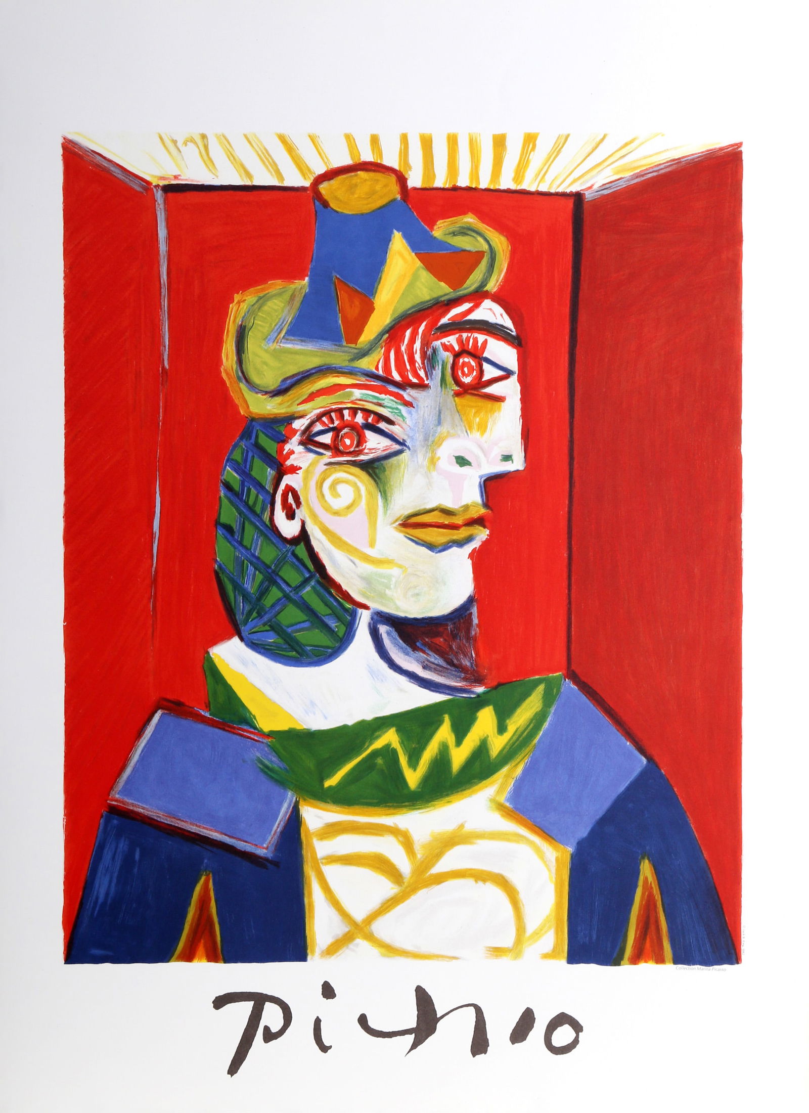 Pablo Picasso, Portrait Au Cou Bleu, Lithograph