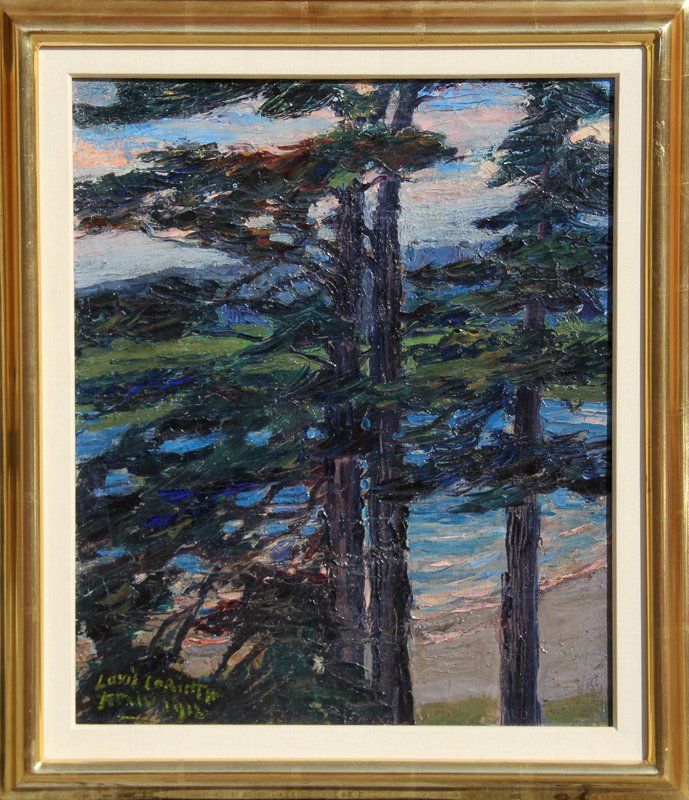 Lovis Corinth, untitled (Forest Landscape), Oil Paintin: Artist: Attributed to Lovis Corinth , German (1858 - 1925) Title: untitled (Forest Landscape) Year: 1912 Medium: Oil on Canvas Size: 18 in. x 15 in. (45.72 cm x 38.1 cm) Frame Size: 22 x 19 inches