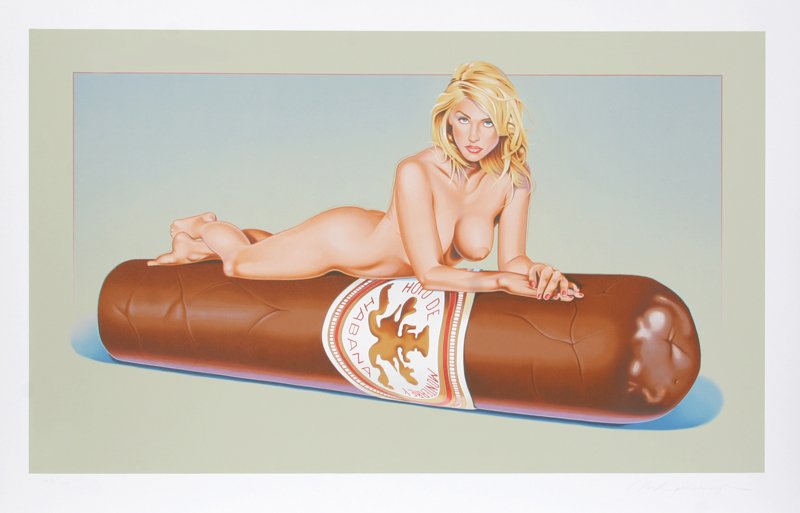 Mel Ramos, Hav a Havana VII, Lithograph: Artist: Mel Ramos, American (1935 - ) Title: Hav a Havana VII Year: 2008 Medium: Lithograph, signed and numbered in pencil Edition: 199, AP 50 Size: 29.75 in. x 44.5 in. (75.57 cm x 113.03 cm)