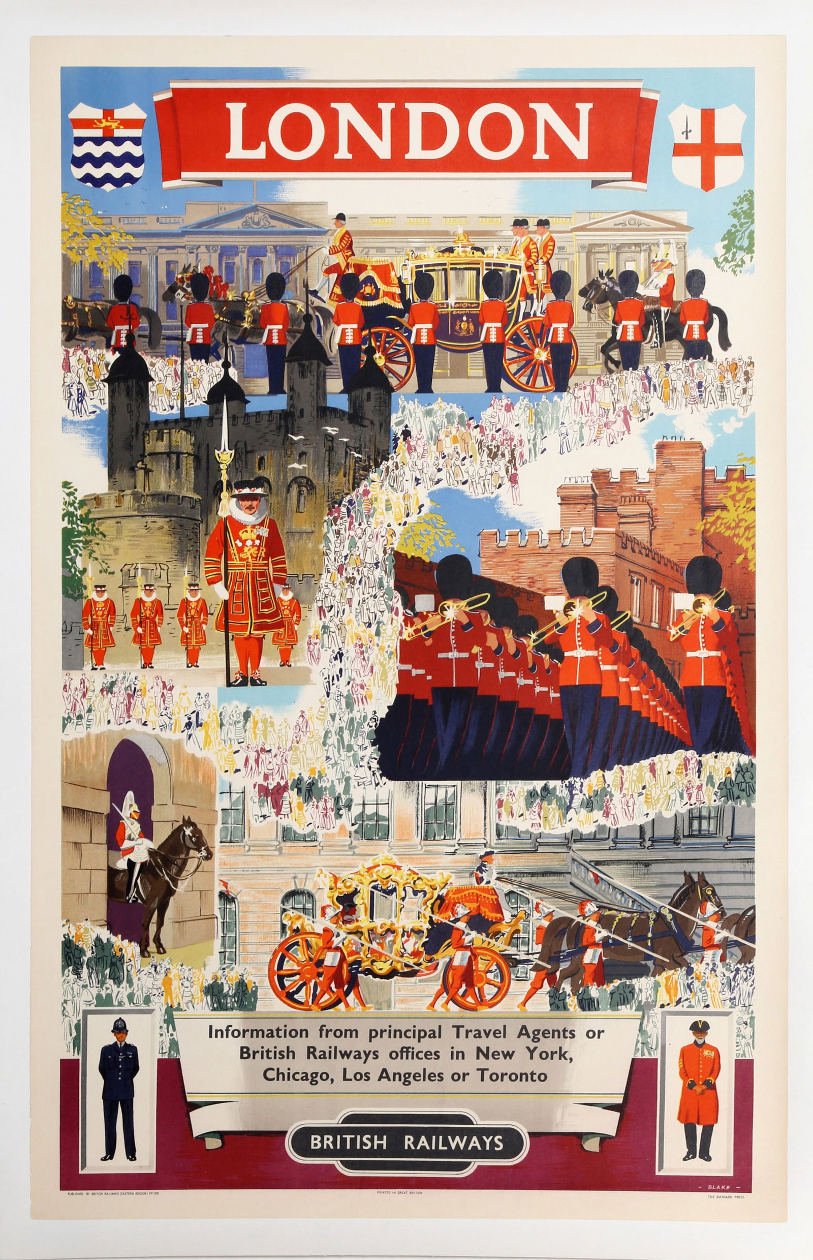 Frederick Donald Blake, British Railways, Lithograph Poster mounted on Linen: Artist: Frederick Donald Blake, British (1908 - 1977) Title: British Railways Year: circa 1950 Medium: Lithograph Poster mounted on Linen Size: 42 x 27 in. (106.68 x 68.58 cm) Publisher: British Railw