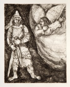 Marc Chagall, Joshua Armed by The Eternal, Etching on Montval