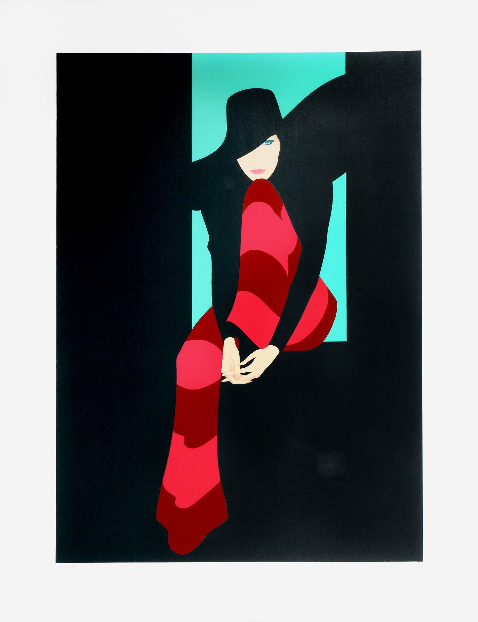 Amleto Dalla Costa, Woman in Striped Pants, Screenprint (1 of 2)