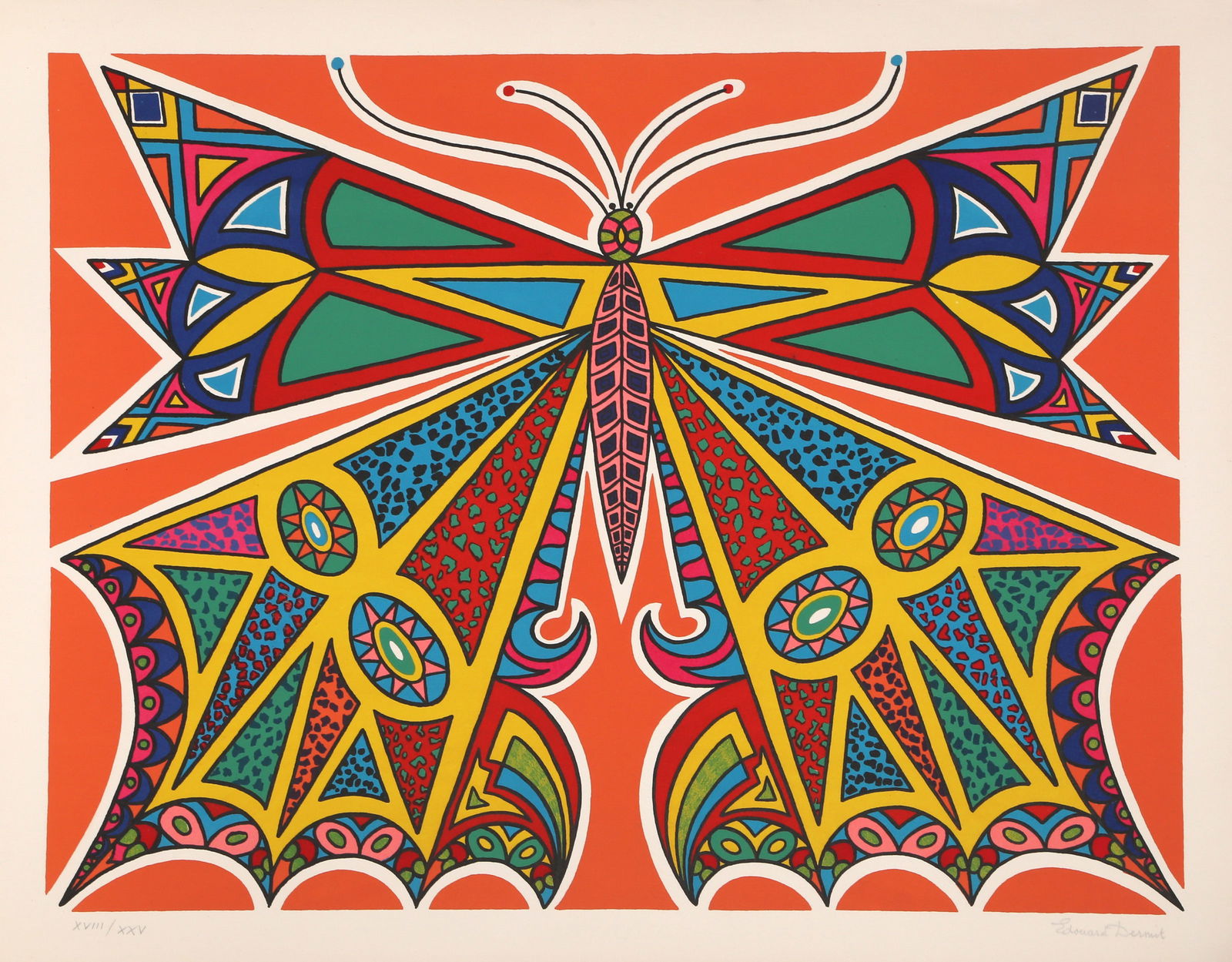 Edouard Dermit, Butterfly, Screenprint on Arches (1 of 3)