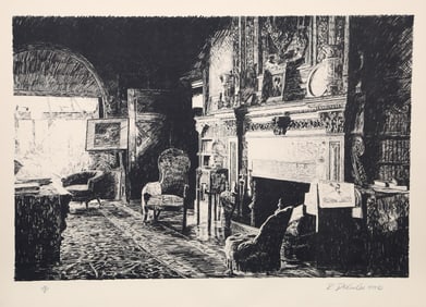 Roland Descombes, Fireplace, Lithograph