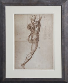 Michelangelo, Nudo per la Battaglia di Cascina from Disegni di Michelangelo, Lithograph