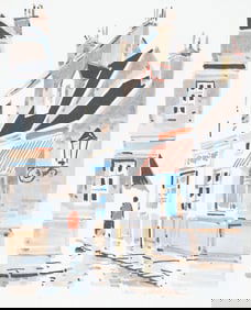 Paul Ducasse, French Town 1, Watercolor on Paper