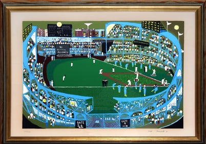 Ralph Fasanella, Ball Park, Screenprint on Arches Paper