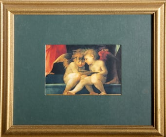 After Rosso Fiorentino, Two Putti Reading, Poster