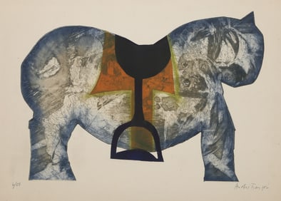 Andre Francois, Cheval jaune et bleu, Etching and Aquatint on Arches