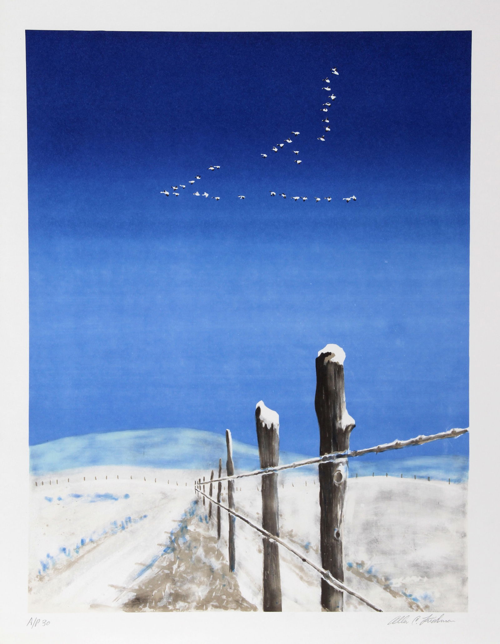 Allen Friedman, Cold Morning Snow (Geese), Lithograph (1 of 2)