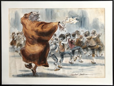 Marshall Goodman, Fagin Teaching Boys to Steal (Oliver) I, Watercolor
