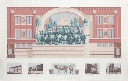 Richard Haas, Chisholm Trail Mural, Screenprint
