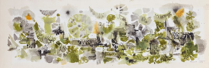 Patience Haley, Green Abstract, Watercolor on paper