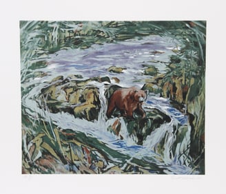 Everett E. Hibbard, Crossing The Stream, Lithograph